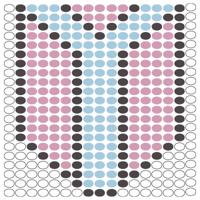 Bottom half of beading pattern